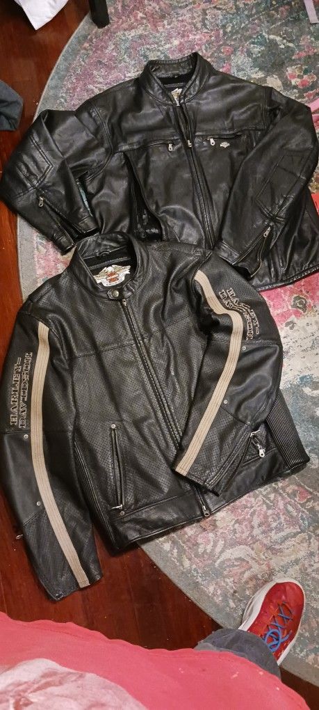 2 Harley-Davidson Leather Motorcycle Jackets 