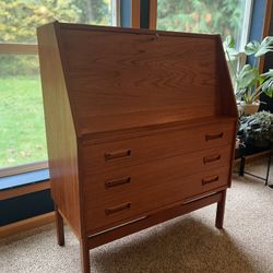 Danish Teak Secretary Desk 