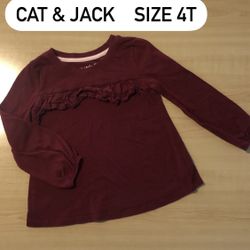 CAT & JACK    SIZE 4T Long Sleeve Blouse 