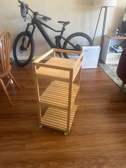Rolling Bamboo Shelf Rack