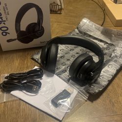 Wireless Headset with Mic for Work Clear Calls, Wireless Computer Headset Bluetooth V5.3 Headphones with Mic Mute & USB Dongle for PC, Laptop, iPhone,