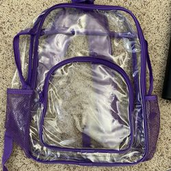 Transparent purple backpack 16 inches