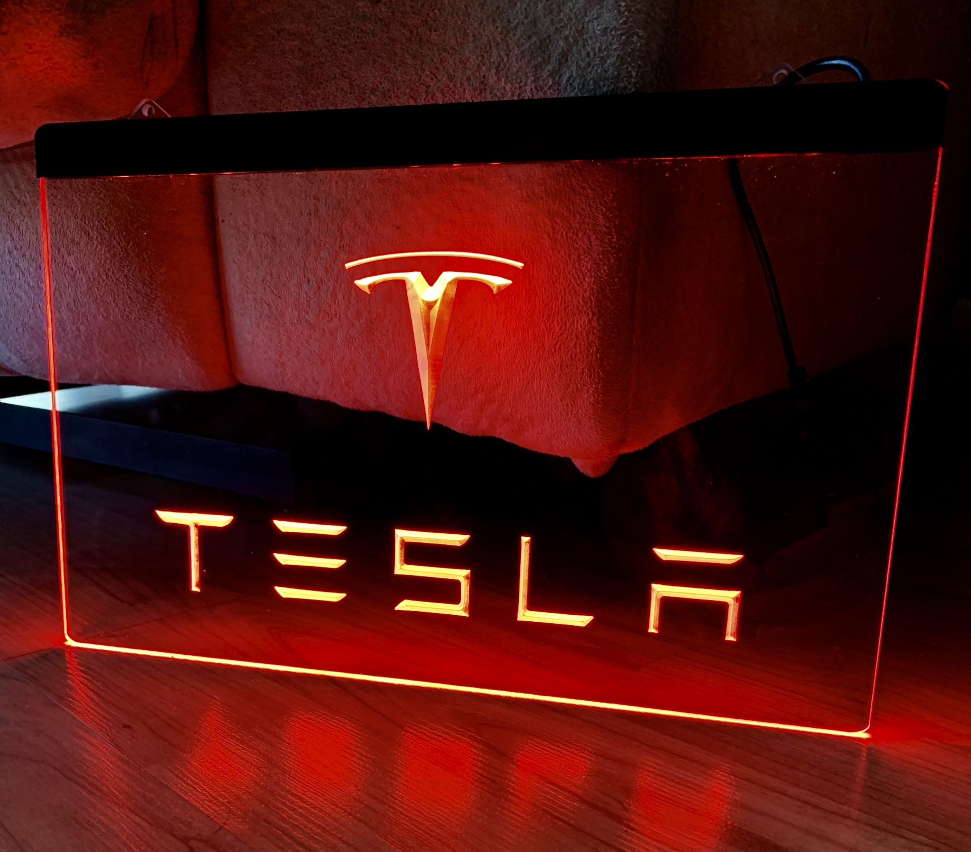 TESLA LED NEON RED LIGHT SIGN 8x12