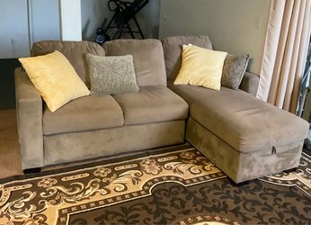 Convertible Sleeper Sectional Sofa with Storage Ottoman