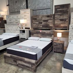 NEW 3 PC BEDROOM SET || QUEEN BED, DRESSER, NIGHTSTAND GRAY COLOR || SKU#ASHB200S