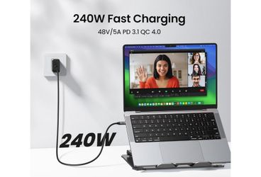Silkland USB C Monitor Display Cable 3.3FT 4K@144Hz/60Hz, 8K USB C 3.2 Gen 2x2 Video Cable, 20Gbps Data Transfer, 240W PD Charging, Type C Compatible 