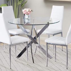4 Seater Glass Dining Table With Chairs