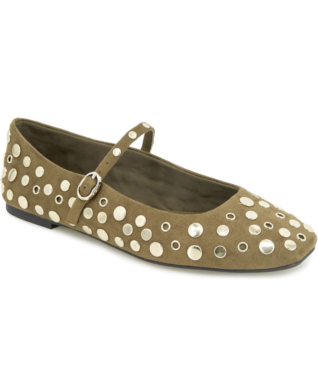 Kenneth Cole New York Women's Jasper Stud Mary Jane Flat Color: Loden Size: 8.5 Sole material Thermoplastic Polyurethane Outer material Faux Suede C