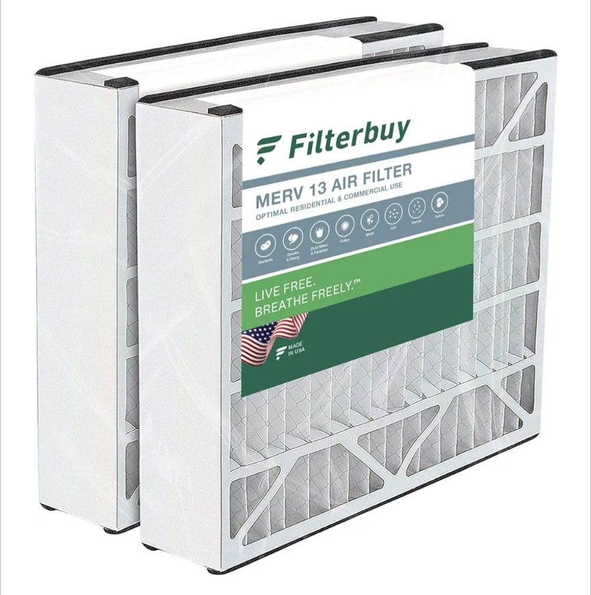 New 2-Pack Filterbuy 20x25x5 Air Filter MERV 13