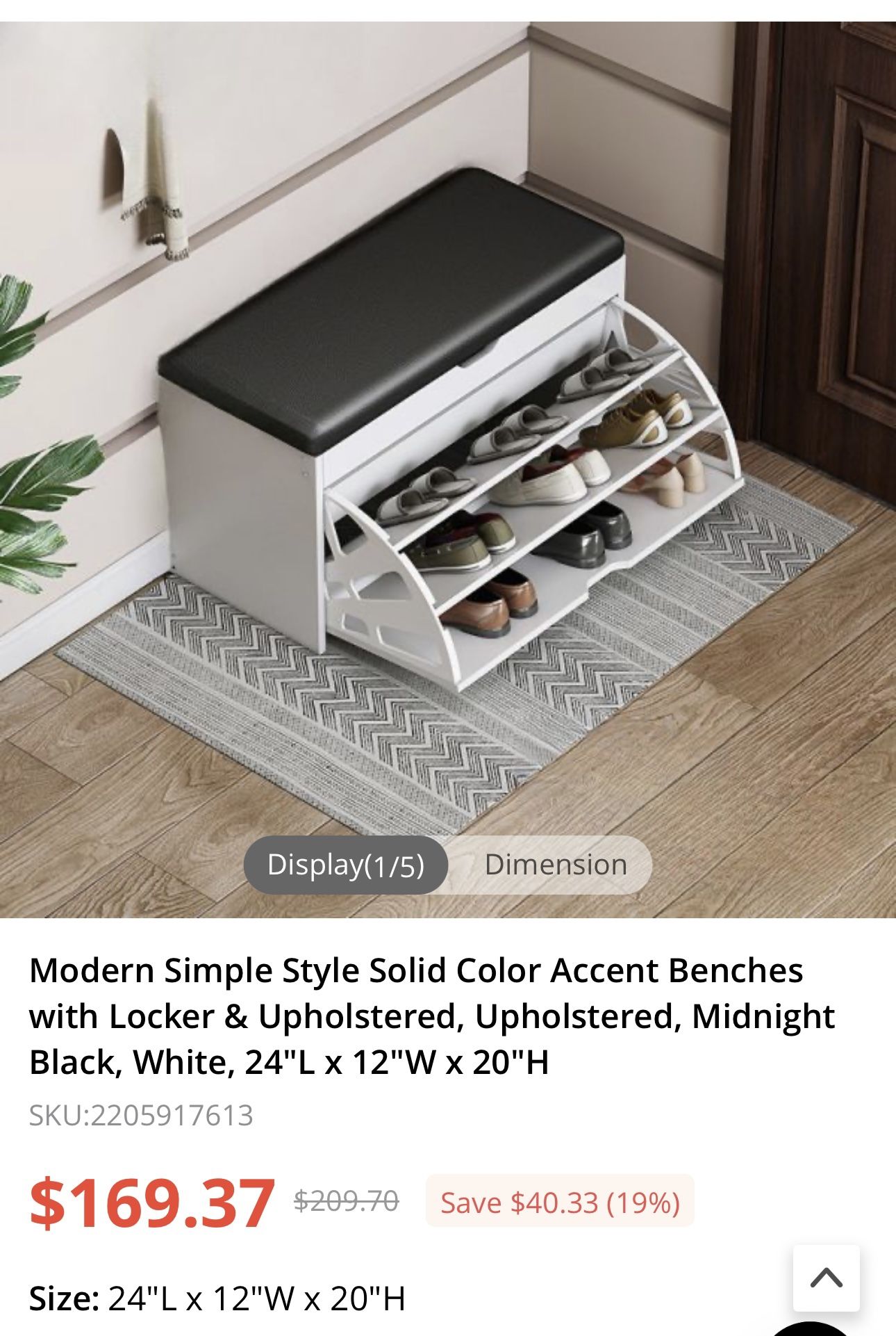 Shoe Organizer Bench With Storage x3