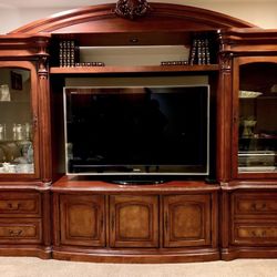 Solid Wood Entertainment Center/bookshelves