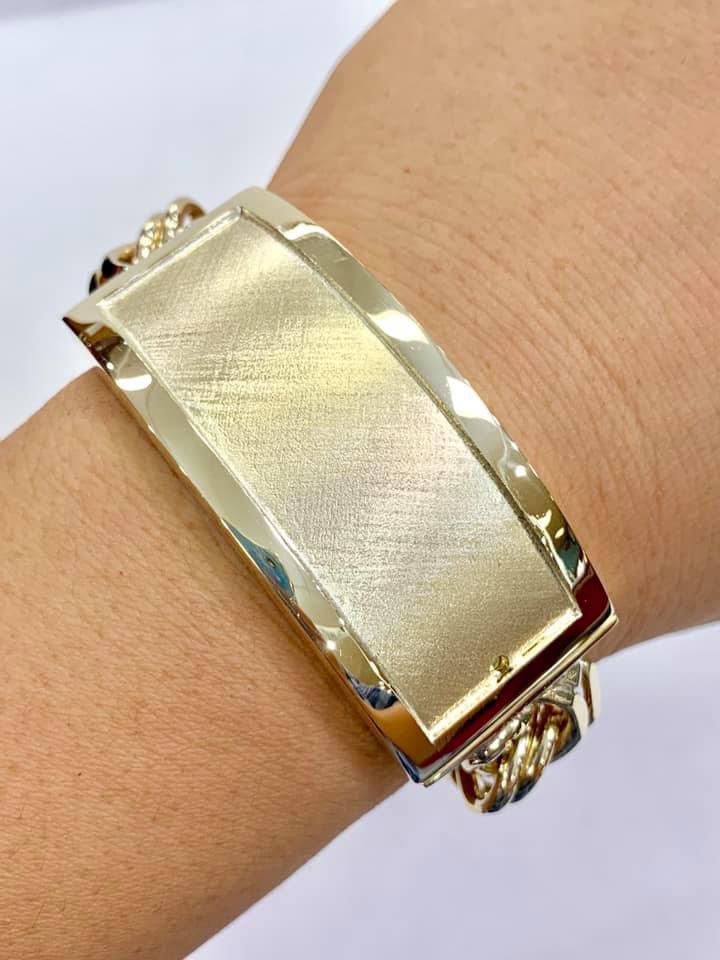 10 k gold chino link bracelet custom made ( item # MMCH50)