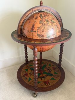 Authentic Zoffoli Italian Globe Bar Cart / Liquor Cabinet