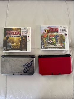 Monster Hunter 4 Ultimate New 3DS + Red-Black 3DS XL, three games