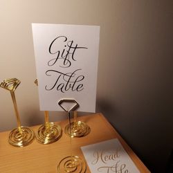 Gold Table # Holder (Wedding Or Other Events)