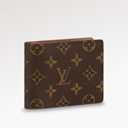 LV Men & Women Brown Genuine Leather Wallet Monogram BROWN - Price