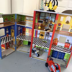 Wooden Kid Kraft Firefighter Station House 