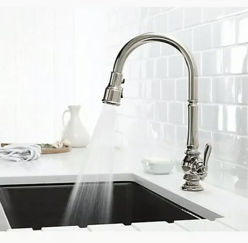 Kohler K-99259-CP Artifacts Single-Hole Kitchen Sink Faucet - Polished Chrome