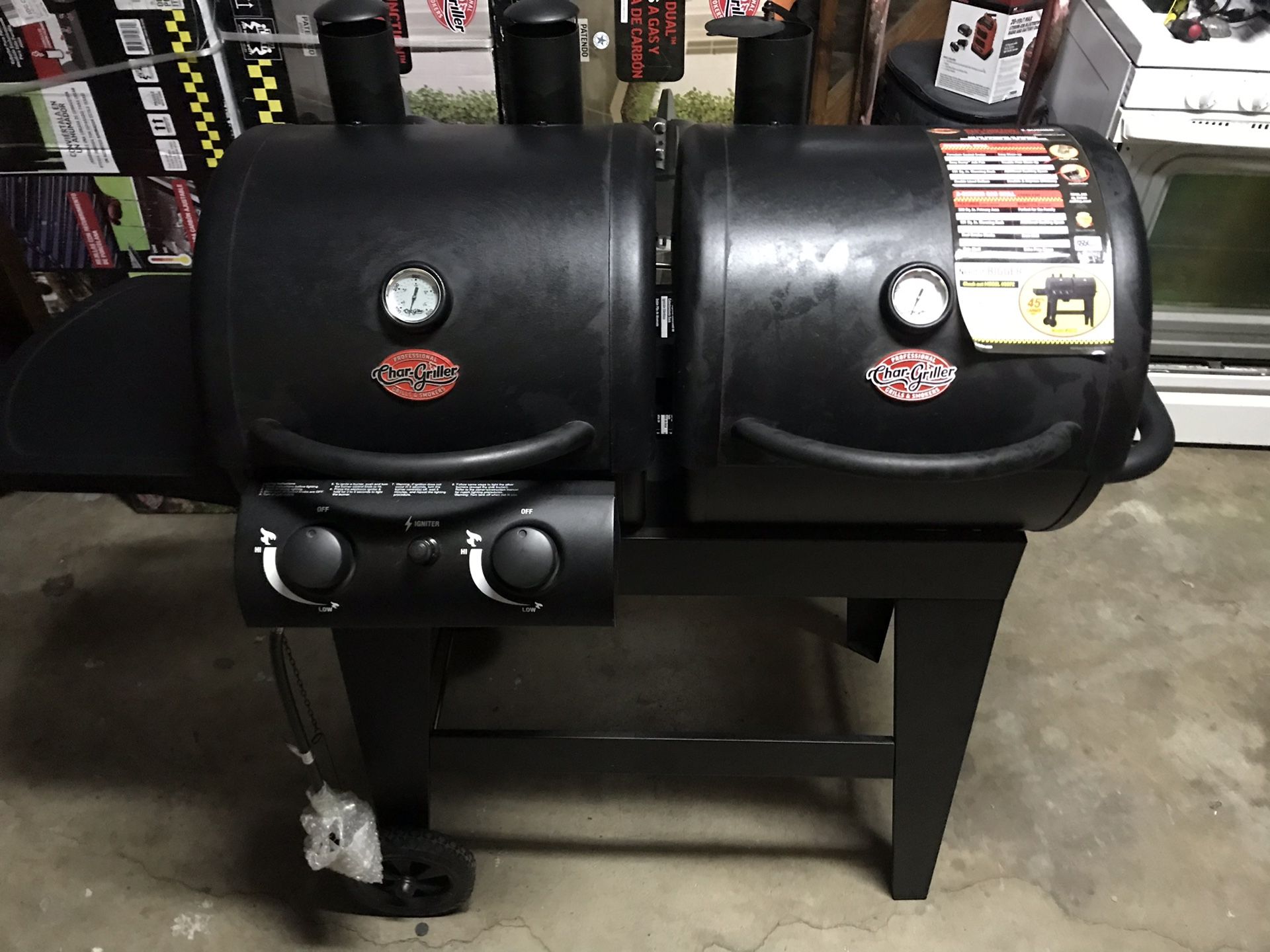 Char-Griller Dual 2 Burner Charcoal & Gas Grill
