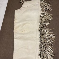 White leather chaps