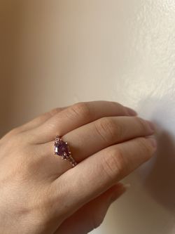New Amethyst Ring Rose Gold Plated Band