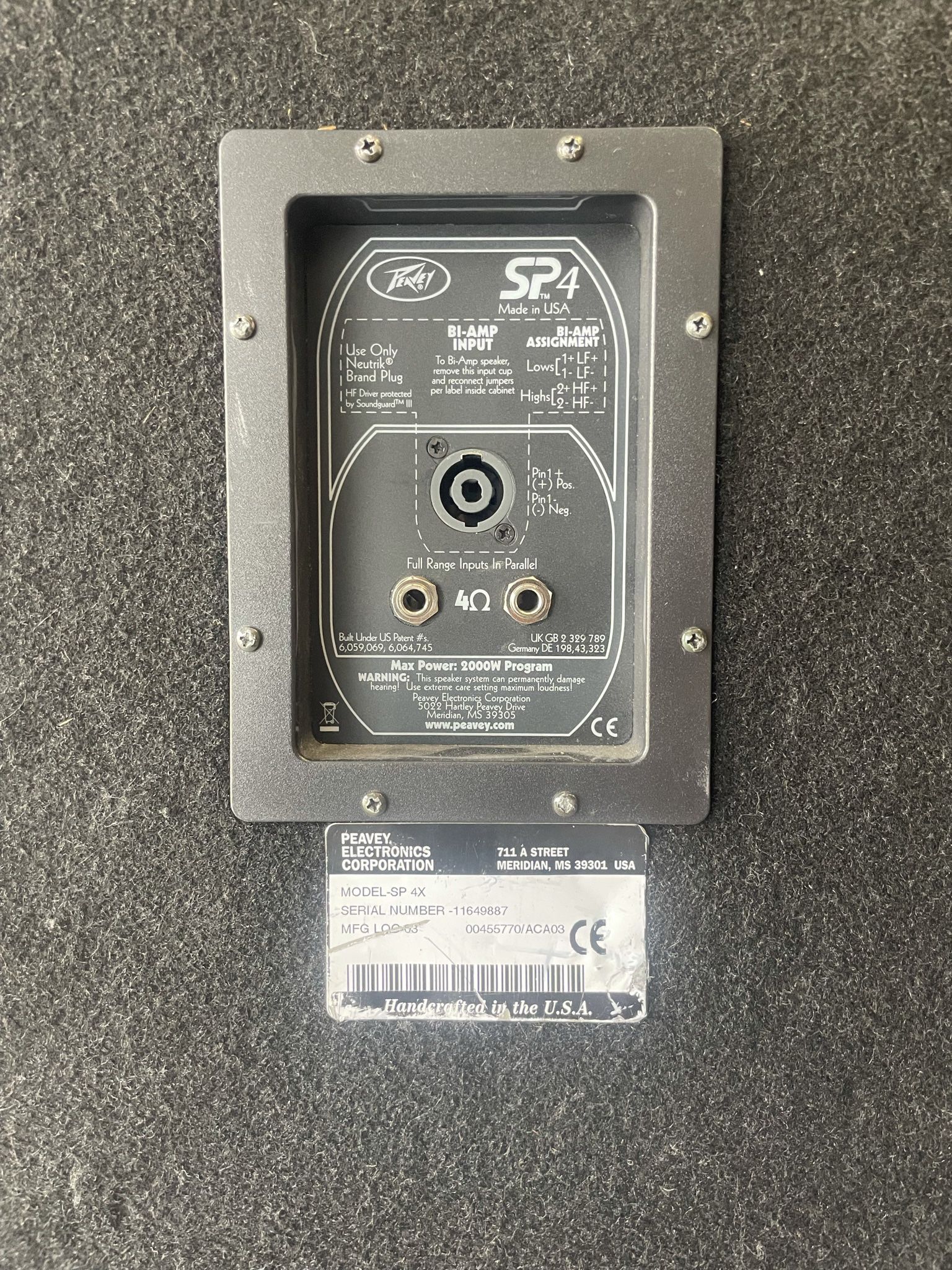 4) Peavey SP4X Way Dual 15 Inch Passive PA Speaker Enclosures