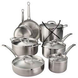 Tramontina 12-piece Tri-Ply Clad Stainless Steel Cookware Set=A9-528