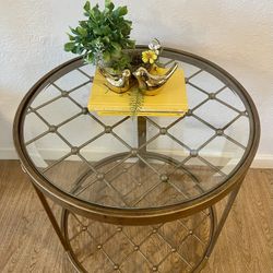 Brushed / Antique Gold Coffee Table & Side/EndTable Set