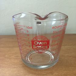 Vintage Anchor Hocking Oven Proof 4  Cup 1 Quart Measure CupMeasure Cup
