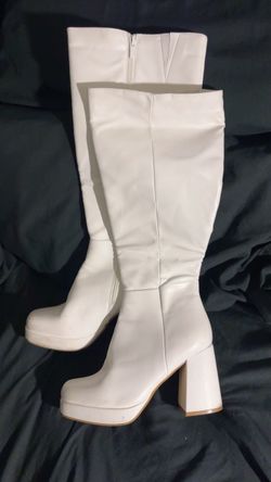 All white Gogo boots , size 8.5   $15 cash only !!!