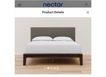 Nectar California King Bed Frame + Upholstered Headboard – $400