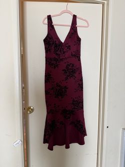 Burgundy Floral Midi Dress