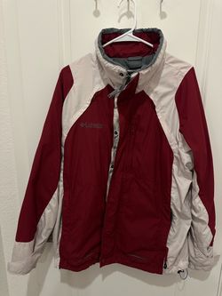 Columbia Interchange 3-in-1 Jacket Mens M Y2K Burgundy Gray Shell + Fleece