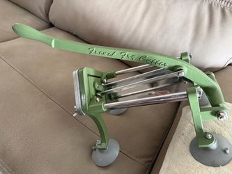 French Fry Cutter Green Cast Iron