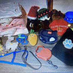 NEW Puppy And Small Dogs Supplies dog toys, blankets, leash, collars, clothes prices vary list it below**