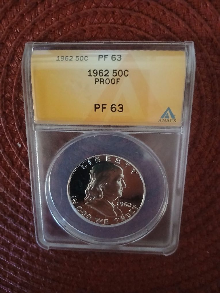 (6) GRADED Franklin Half Dollar Lot