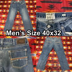 Ariat M4 Jeans Mens Size 40x32 Relaxed Fit Boot Cut Blue Denim