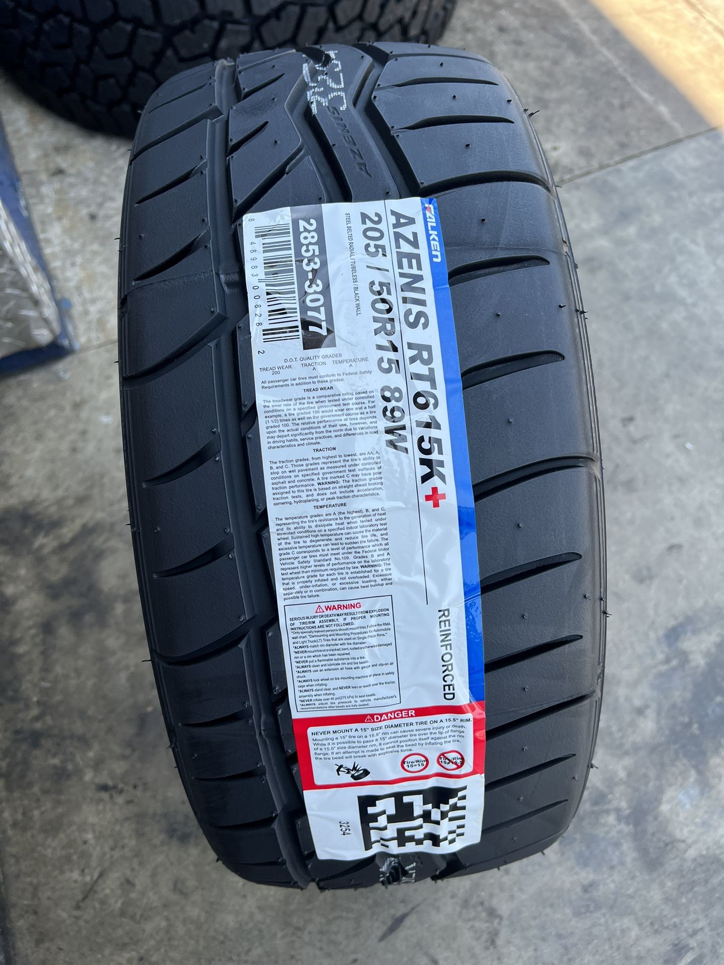 20550ZR15 Falken Azenis RT615K+ *$135 EACH SPECIAL PRICE* for Sale