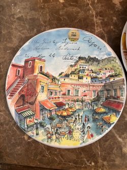Made in Italy Decorative Ceramic Plate – Capri Scene