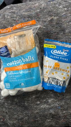 Cotton Balls and Oral-B Floss Picks Bundle