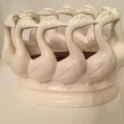 Vintage Lenwile Ardalt Circle of 12 Artware Goose Geese Oval Planter Japan