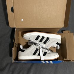 adidas Originals Campus 00s Crystal White & Core Black, Size 7.5 Women