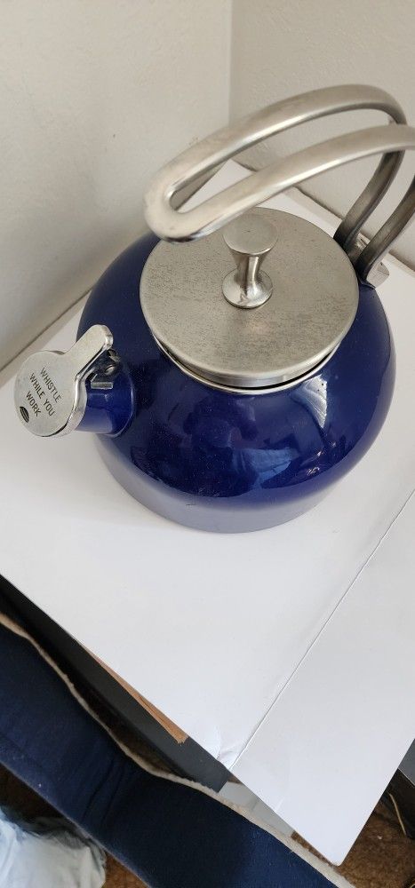 Kate Spade Lenox Blue Enamel Tea Kettle