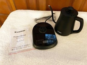New, Firm, Keebar Electric Goodseneck Pour Over Coffee & Tea Kettle with 5 Temp Presets, Matte