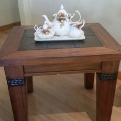 End Table With Slate Top