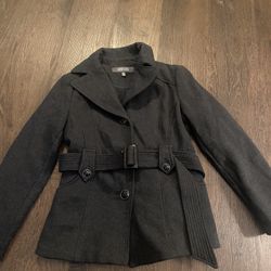 Womans Gray Kenneth Col Reaction Pea Coat Jacket #1