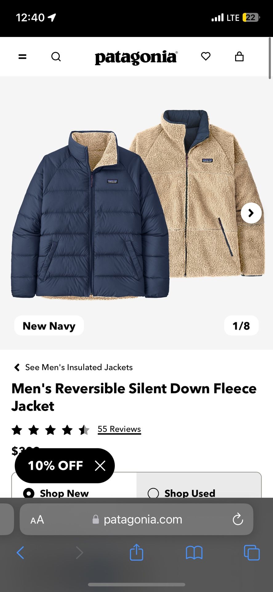 Patagonia Reversible Down Fleece Jacket