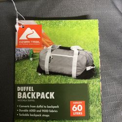 Ozark trail duffel backpack 60 Liters