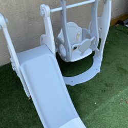 3 in 1 Toddler Slide & Swing Set with Basketball Hoop & Ball - Delivery for a Fee - See My Items