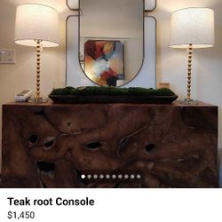 Teak Root Console Table 